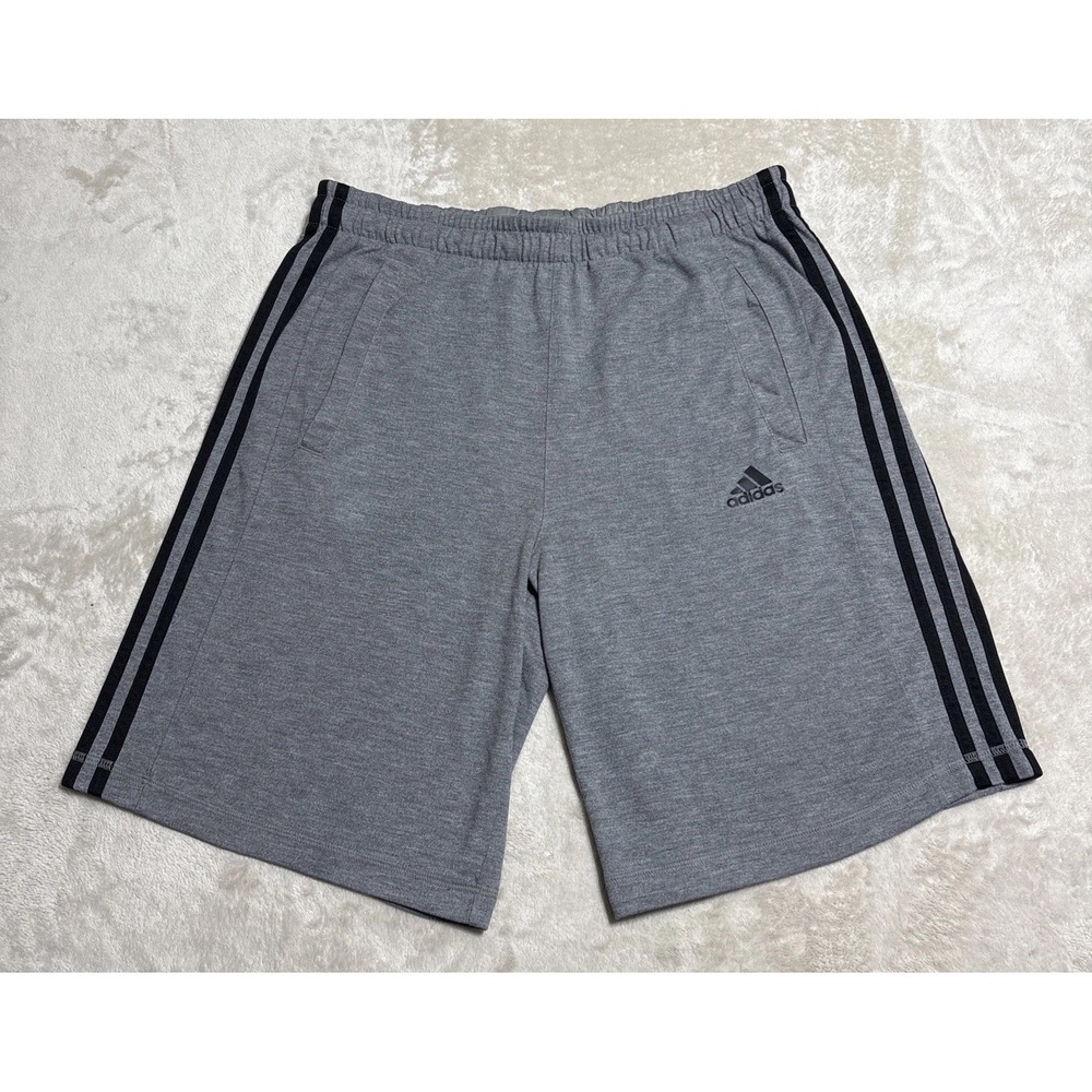 Adidas Sport Essentials Sweat Shorts Men's Size Medium Gray Elastic Waist Gym